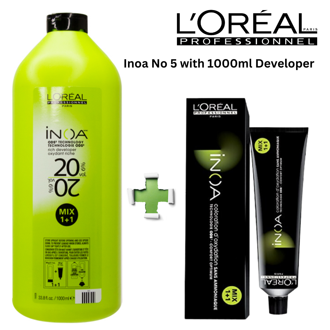 Inoa 5 Light Brown Ammonia Free Hair Colour