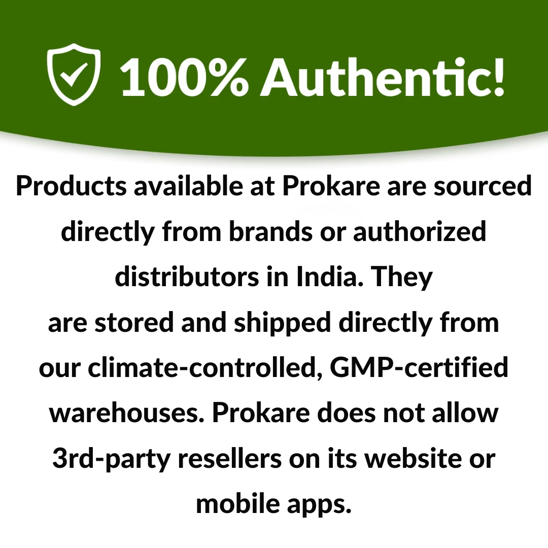 100% Authentic products at Prokare.