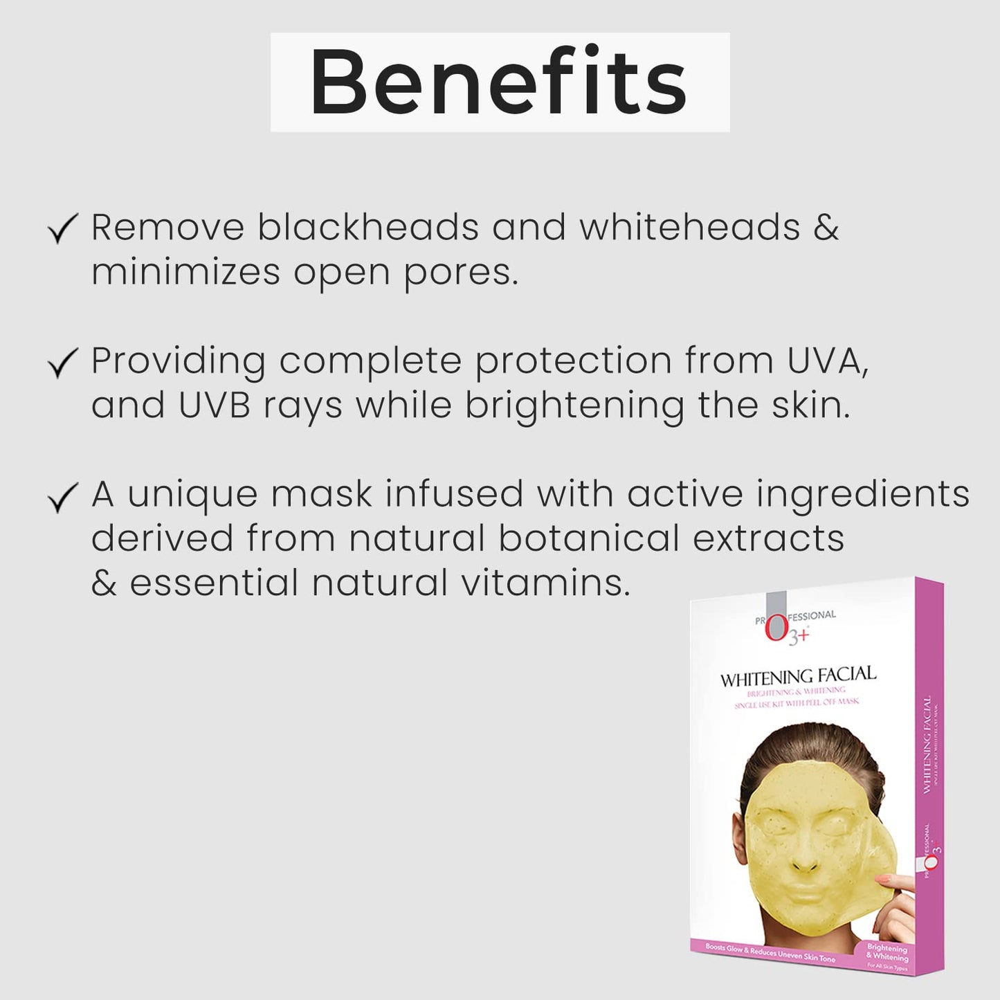 O3+ Brightening & Whitening Facial kit with Peel Off Mask