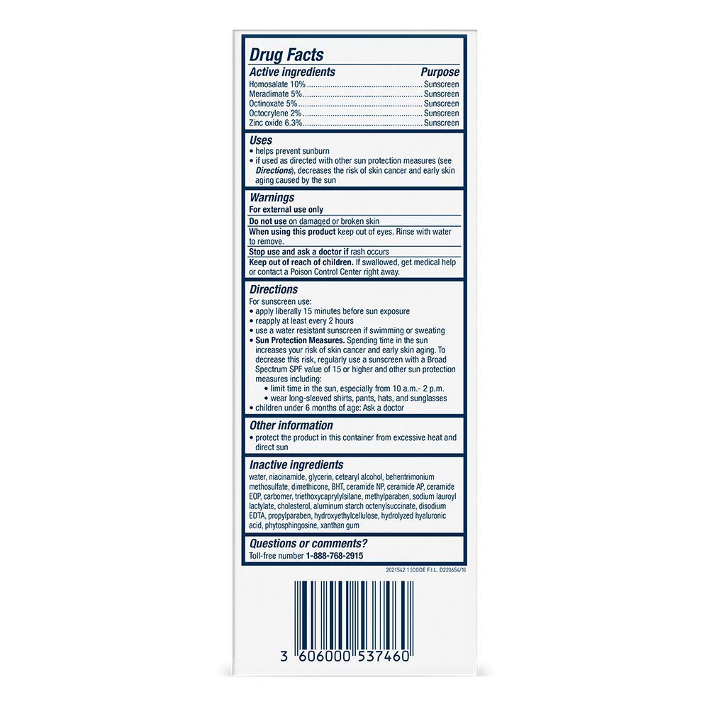 CeraVe Facial Moisturizing Lotion with Sunscreen ingredients