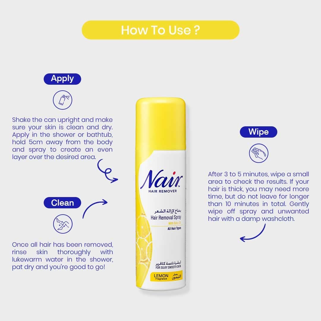 Nair Hair Remover Spray Lemon Fragrance