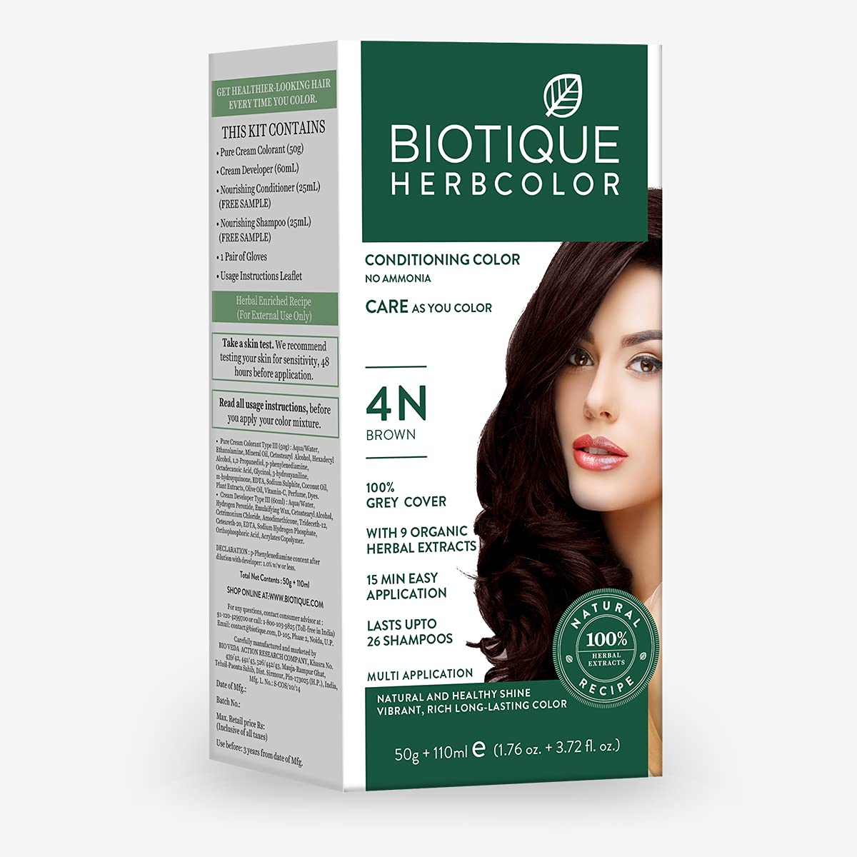 Biotique Herbcolor 4N Brown