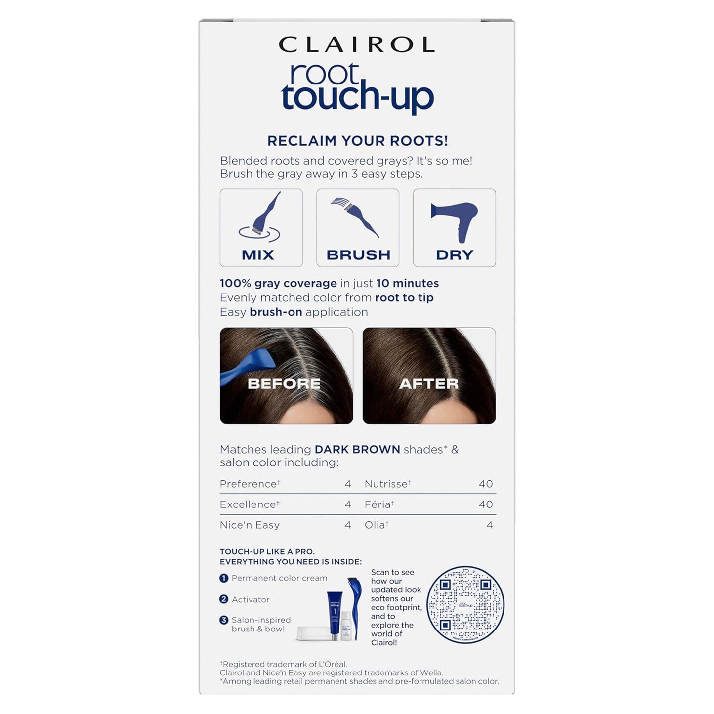 Clairol 4 Dark Brown root touch up USA