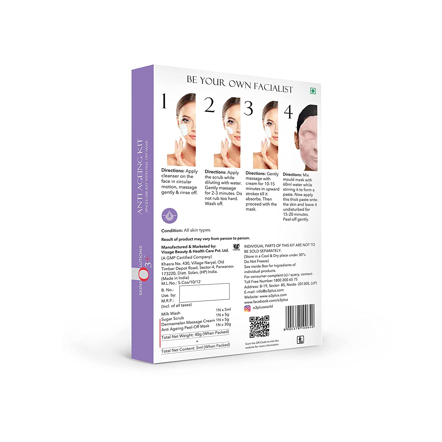 O3 Anti Ageing Facial kit with Peel Off Mask