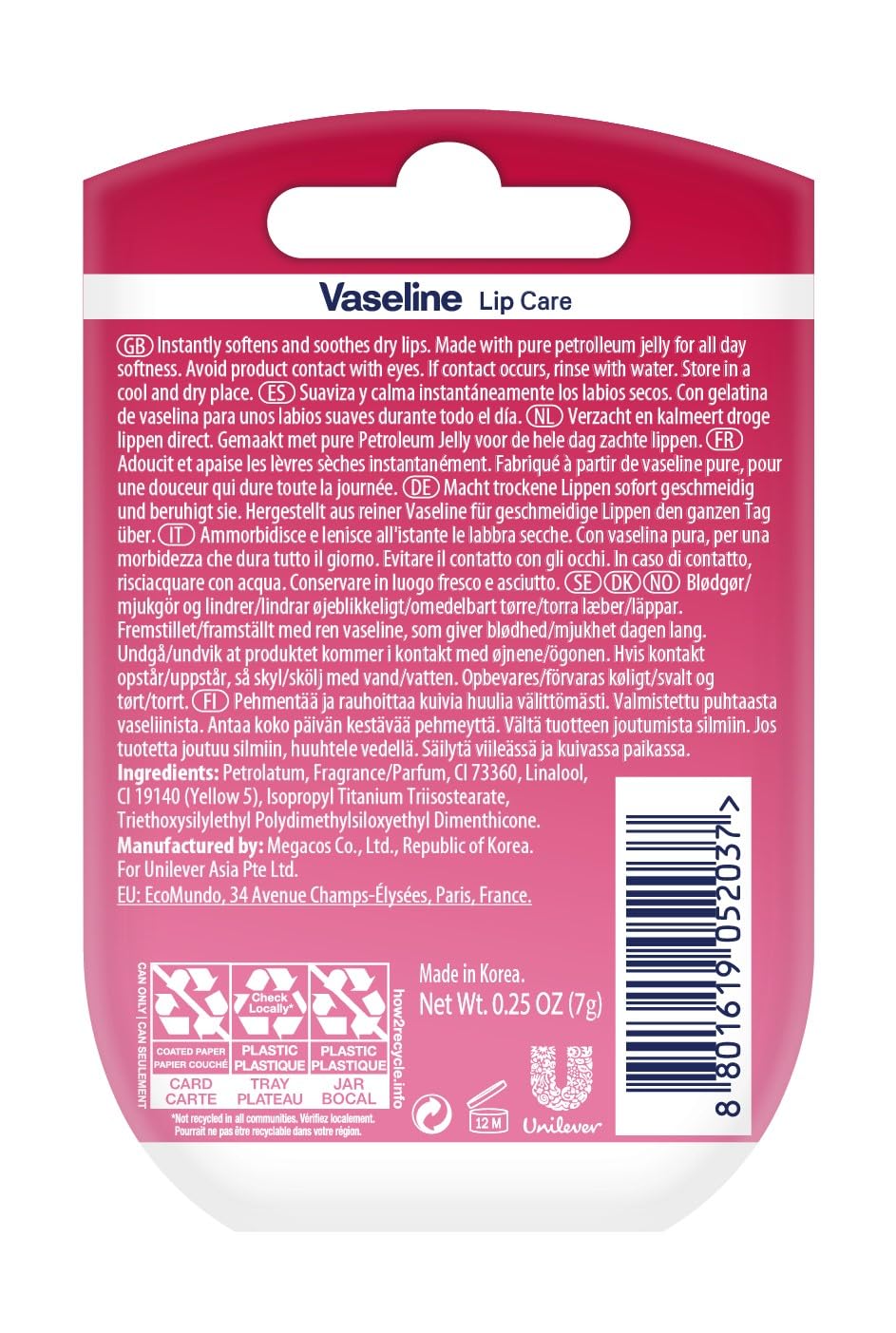 Vaseline Lip Therapy Rosy Lip 7g