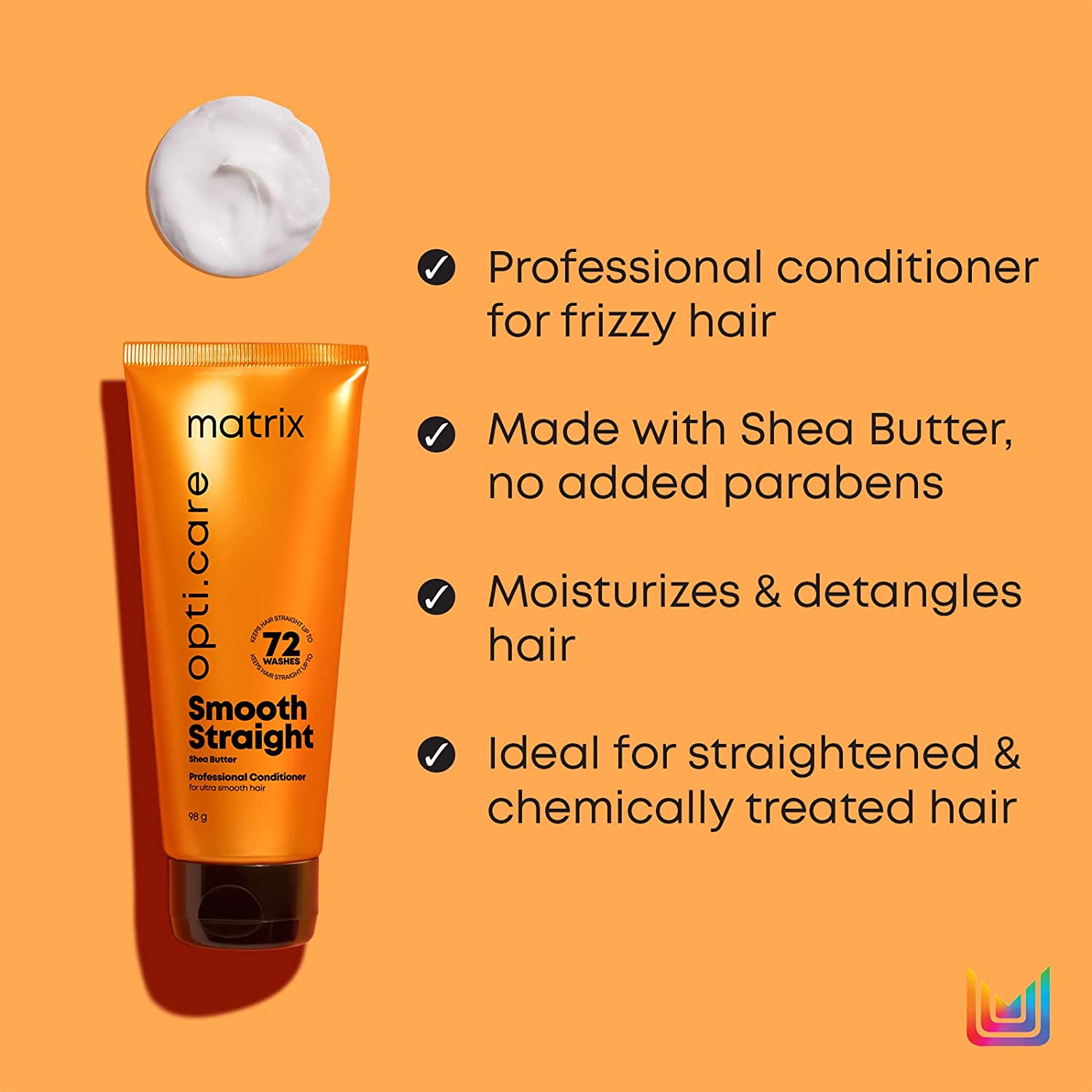 MATRIX Opti.Care Professional ANTI-FRIZZ Kit | For Salon Smooth, Straight hair | with Shea Butter | Shampoo 200ml + Conditioner 98g + Hair Serum 100ml