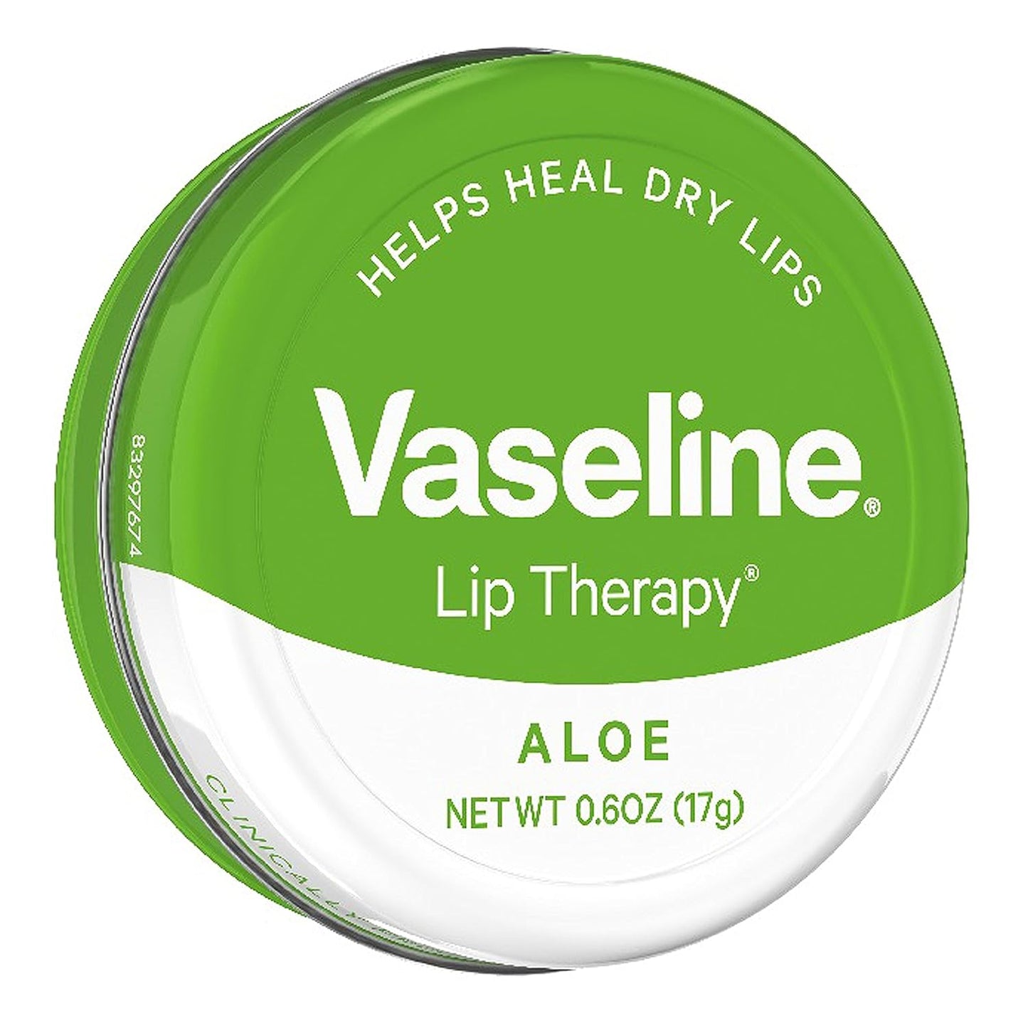 Vaseline Lip Therapy Lip Balm Tin, Aloe Vera, Green, 17 g