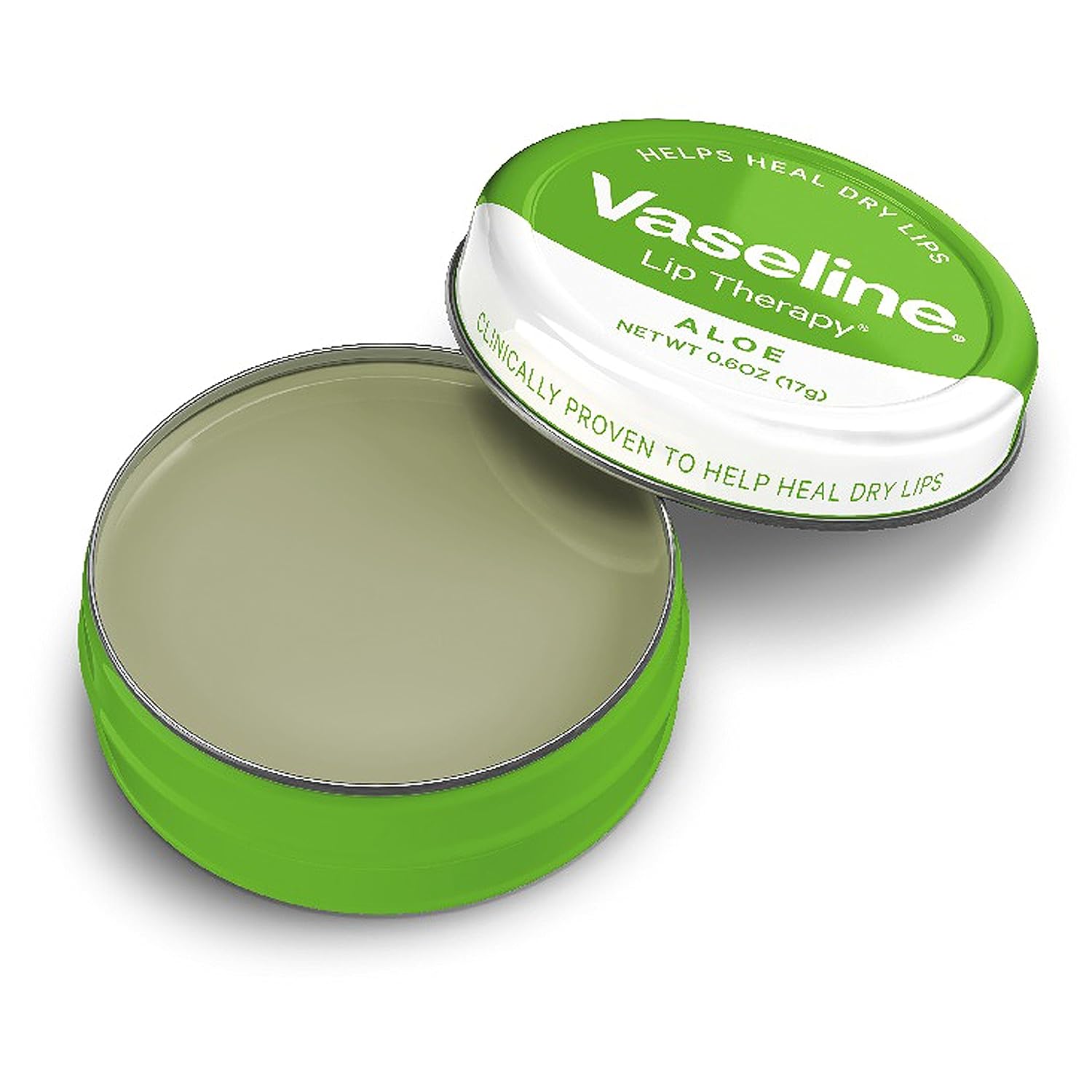 Vaseline Lip Therapy Lip Balm Tin, Aloe Vera, Green, 17 g