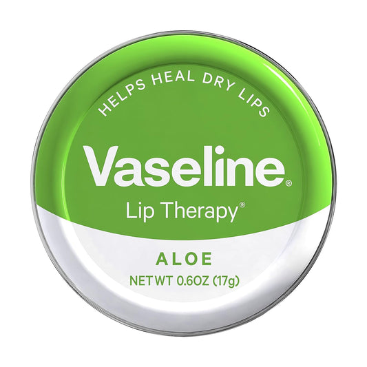 Vaseline Lip Therapy Lip Balm Tin, Aloe Vera, Green, 17 g