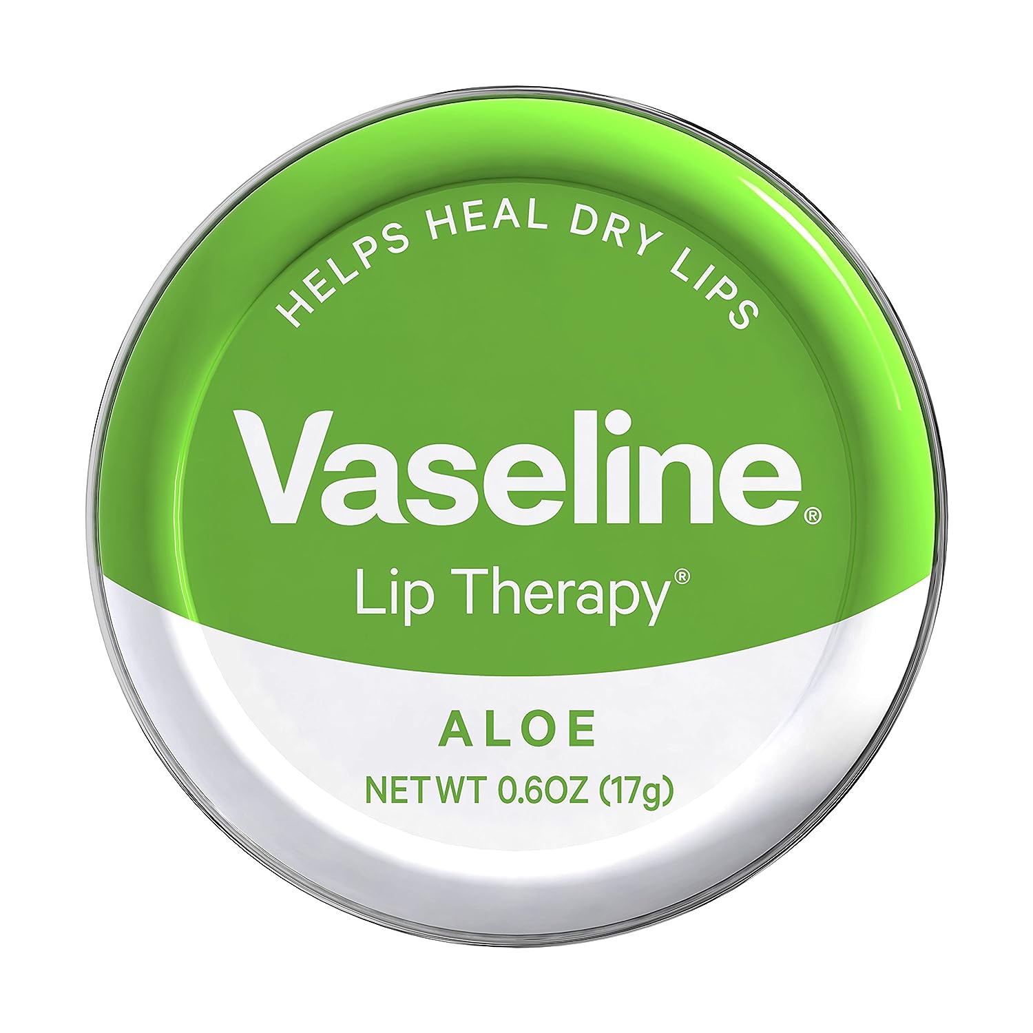 Vaseline Lip Therapy Lip Balm Tin, Aloe Vera, Green, 17 g