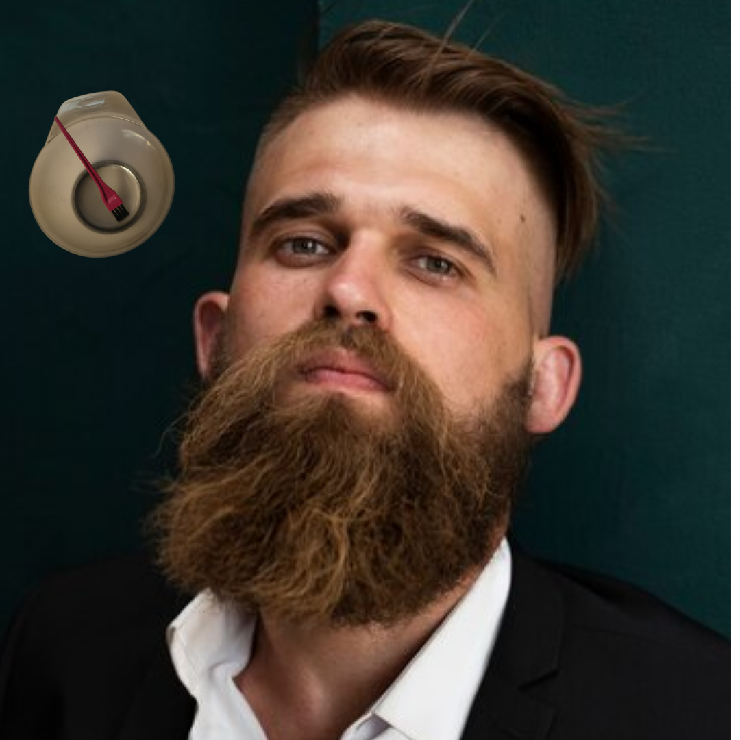 Brush for beard and mustache hair color