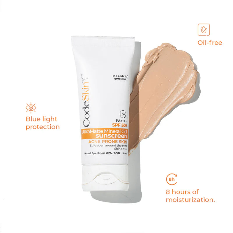 Code Skin SPF 50+ UltraMatte Mineral Gel Sunscreen