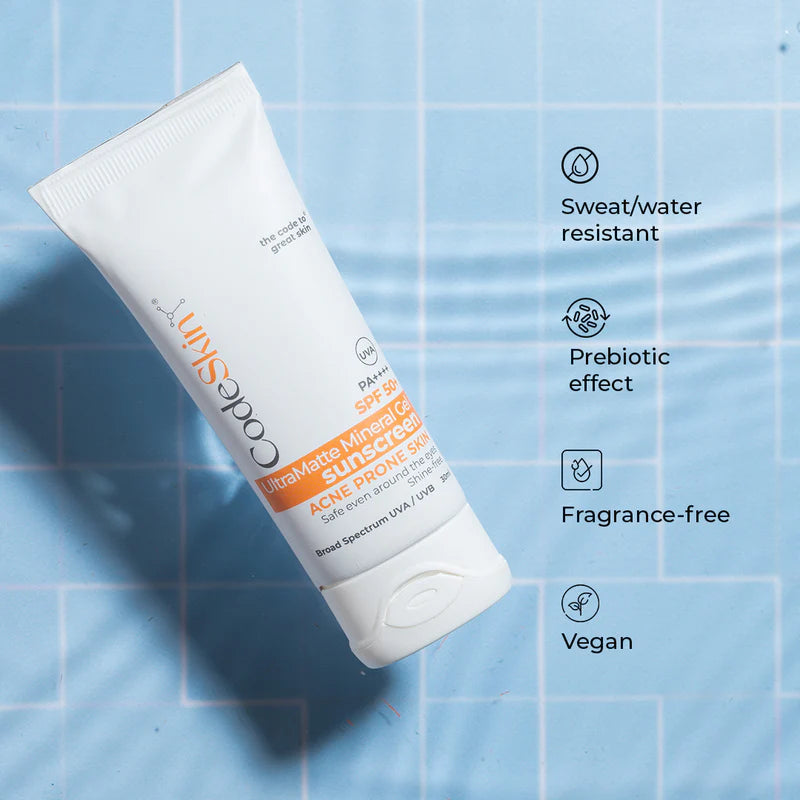 Code Skin SPF 50+ UltraMatte Mineral Gel Sunscreen