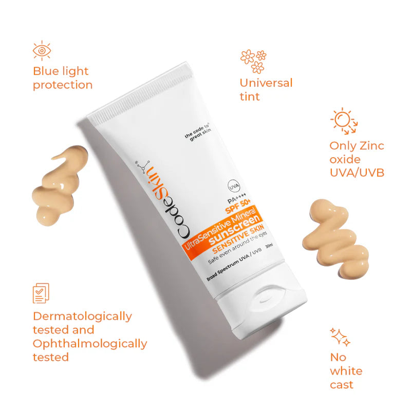 Code Skin SPF 50+ Ultra Sensitive Mineral Sunscreen