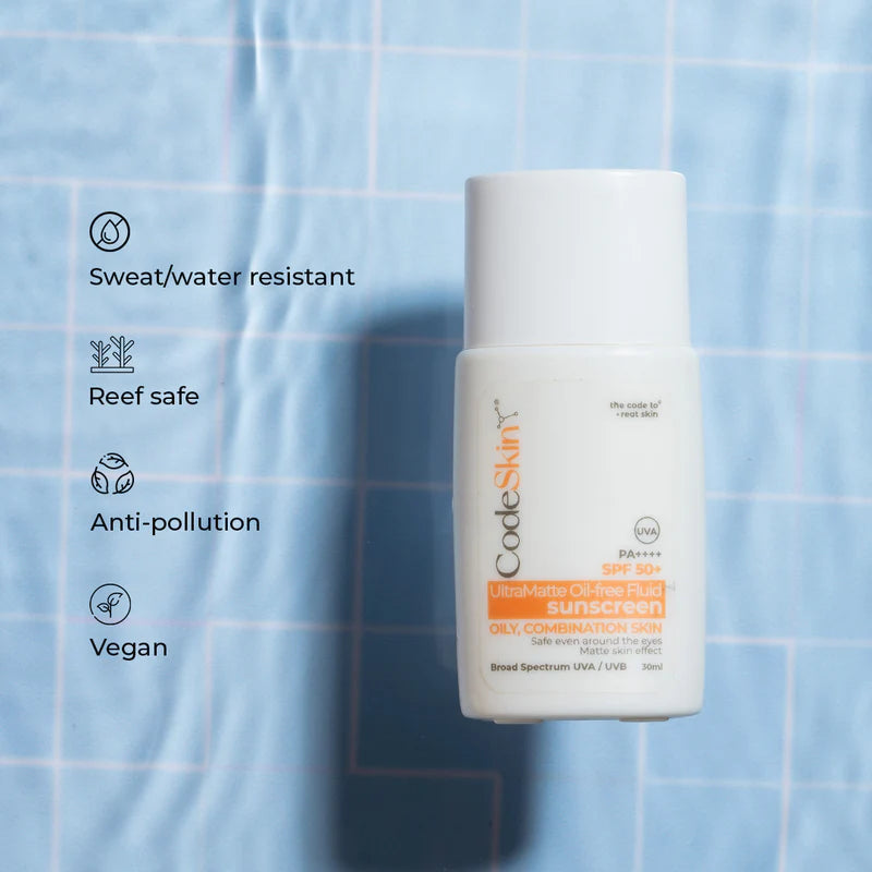 Code Skin SPF 50+ Ultra Matte Oil free Sunscreen