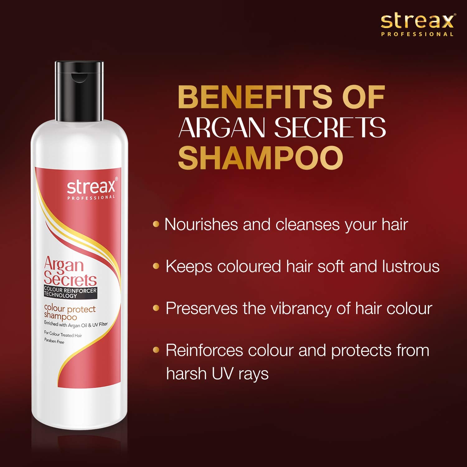 Streax Argan Secrets Color Protect Shampoo