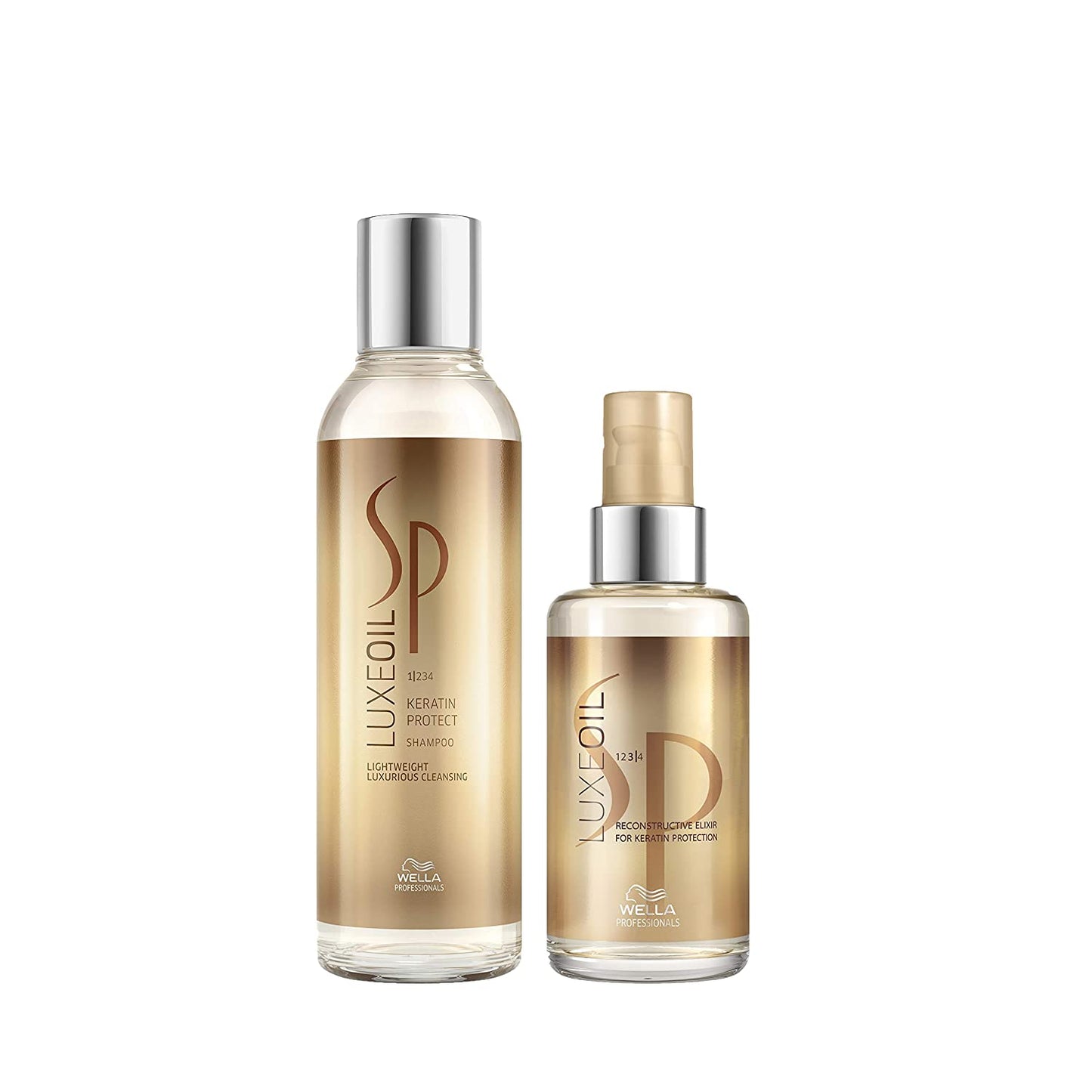 Wella Professionals SP Sp Luxeoil Shampoo 200ml and Reconstructive Elixir 30ml For Keratin Protection, 2 Pieces