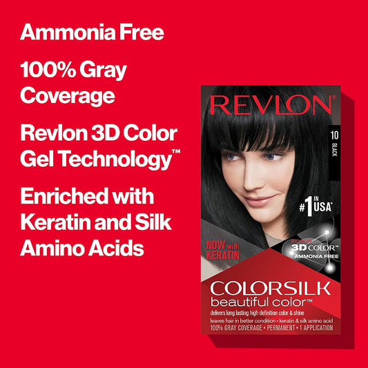 Revlon ColorSilk No.10 Black Noir Ammonia Free