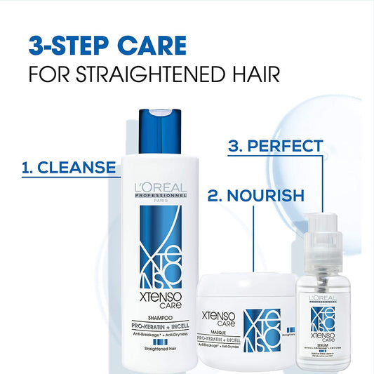 L'Oréal Professionnel Xtenso Care Shampoo + Masque + Serum Combo Pack For Straightened Hair