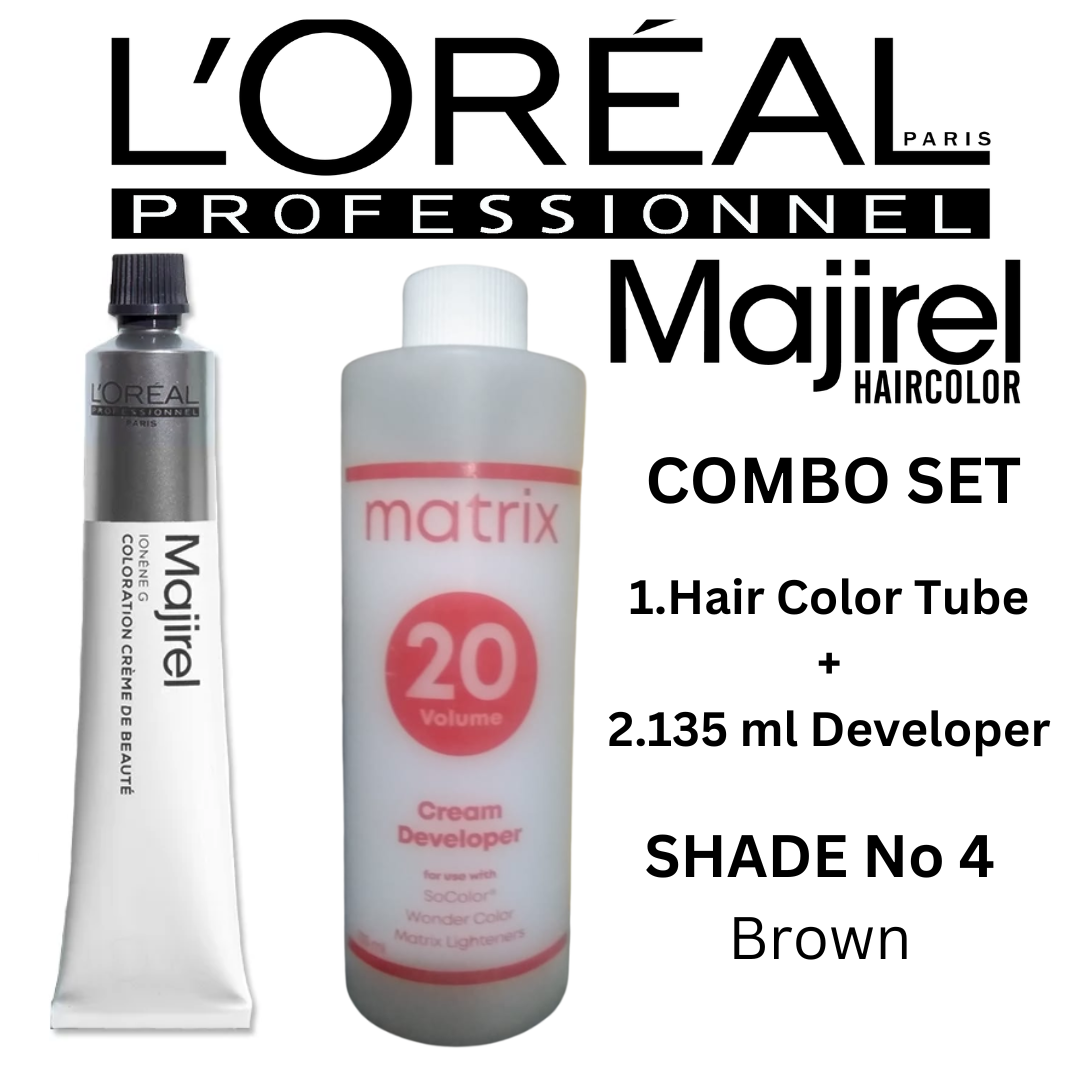 Majirel Hair Color No 4 with 100ml Developer