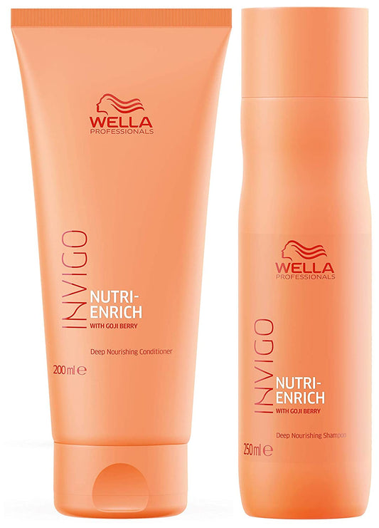 Wella Professionals INVIGO Nutri Enrich Deep Nourishing Shampoo 250ml and Conditioner 200ml duo for Dry And Damaged Hair