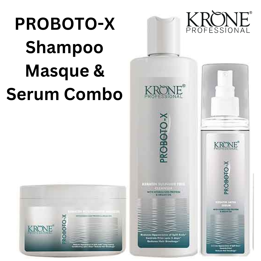 Krone Proboto-X Keratin Sulfate Free Cleanser, Mask & Serum