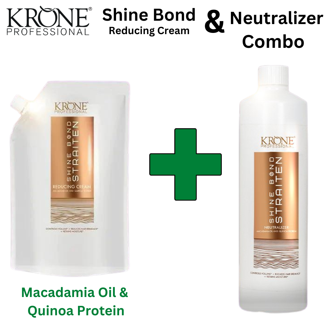 Krone Professional Shine Bond Straigening Cream & Neutralizer Combo