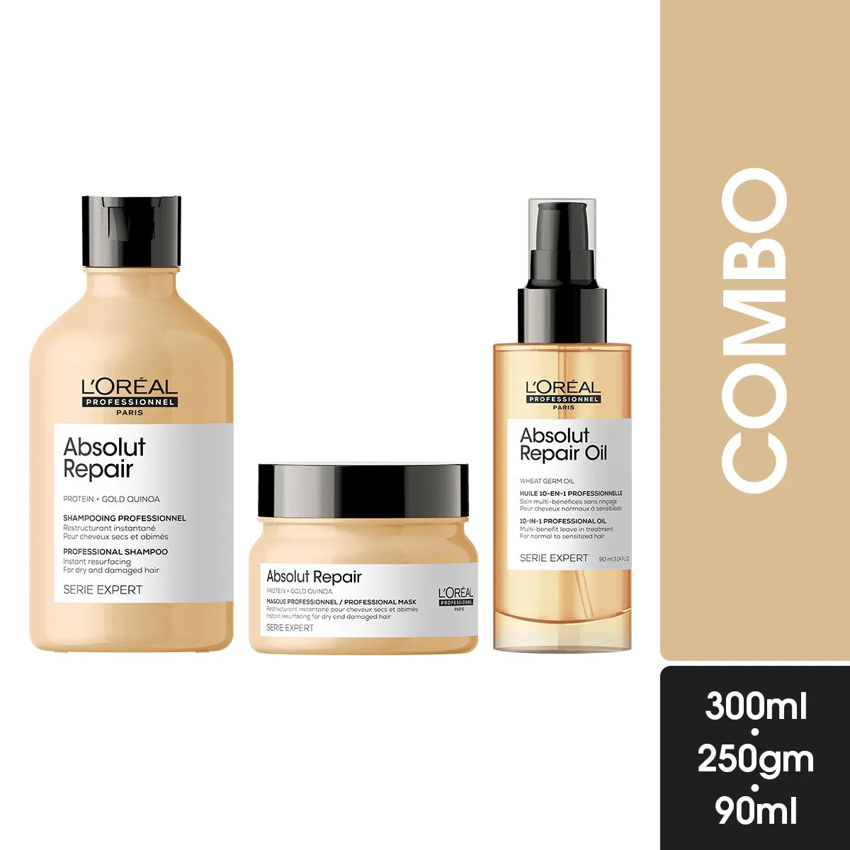 L'Oréal Professionnel Repair Shampoo, Masque, Serum Combo